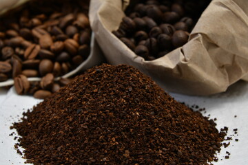 coffee beans in a bag