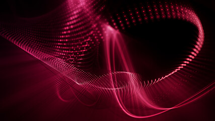 Abstract red and black background. Fractal graphics 3d illustration.