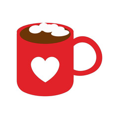 vector illustration of a red circle with a heart for Valentine's day