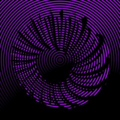 Fototapeta premium intricate abstract 3D designs based upon a purple and black mobius ring in halftone