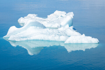 Detail shot of icebergs floating on Jokulsarlon Glacier Lagoon, Iceland