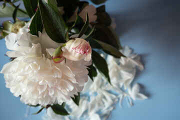 Detail of a bouquet of peonies
