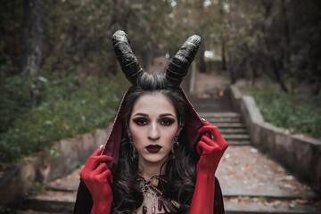 Dark fairy in the forest