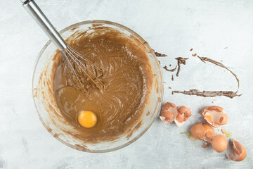 Brownie batter and baking equipment