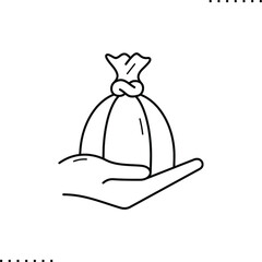 saving money, personal funds vector icon in outline