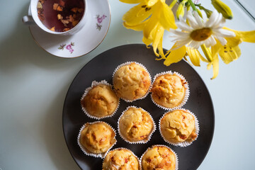 Salty muffins on a plate