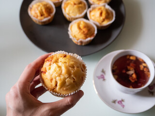 Salty muffins on a plate