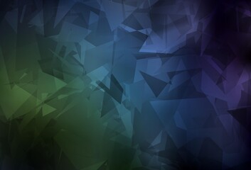 Dark Blue, Green vector backdrop with polygonal shapes.