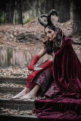 Fototapeta premium Dark fairy in the forest