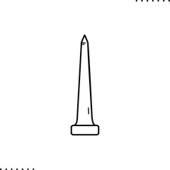 obelisk of ancient Egypt, pharaoh's power symbol vector icon in outline