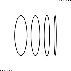 ovals shape bauhaus design vector icon in outline