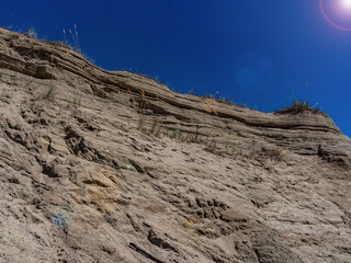sand in the quarry in the sun shines