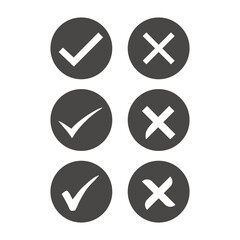 Obraz premium A set of options for checkmark buttons. Designed for websites, mobile apps and other developers.