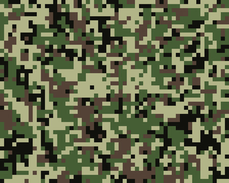 Seamless pattern of digital militaristic camouflage