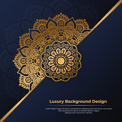 Luxury floral and ornamental mandala design background in gold color vector Premium Vector