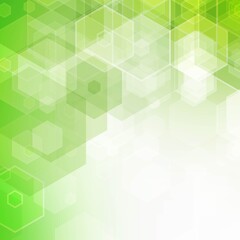Abstract vector green geometric background. hexagons. eps 10