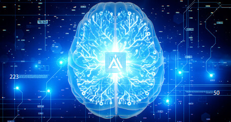 Artificial intelligence, AI, neurolink, cyber neural connections, Internet networks, highly detailed deep background 4K, 3D render animation