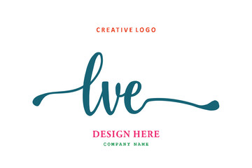 Fototapeta na wymiar LVE lettering logo is simple, easy to understand and authoritative