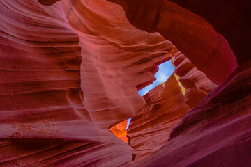 USA, Natural Beauty of the Lower Antelope Canyon in Arizona near the  city of  Page