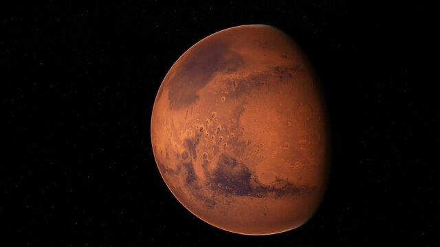 red planet Mars in the starry sky