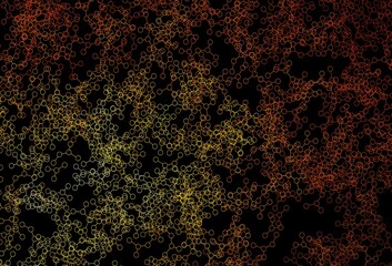 Dark Red, Yellow vector background with forms of artificial intelligence.