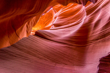 USA, Natural Beauty of the Lower Antelope Canyon in Arizona near the  city of  Page