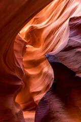 USA, Natural Beauty of the Lower Antelope Canyon in Arizona near the  city of  Page