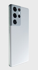 3d render of Samsung s21 on white background