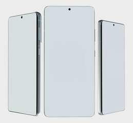 3d render of Samsung s21 on white background