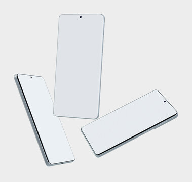 3d render of Samsung s21 on white background