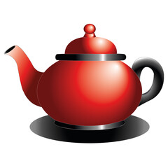 Red teapot.