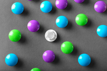 Round multicolored mosaic on grey background