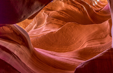 USA, Natural Beauty of the Lower Antelope Canyon in Arizona near the  city of  Page