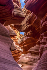 USA, Natural Beauty of the Lower Antelope Canyon in Arizona near the  city of  Page