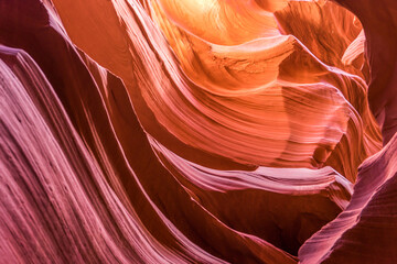 Obraz premium USA, Natural Beauty of the Lower Antelope Canyon in Arizona near the city of Page