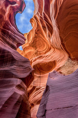 USA, Natural Beauty of the Lower Antelope Canyon in Arizona near the  city of  Page