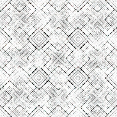 Geometric Circular kilim ikat pattern with grunge texture
