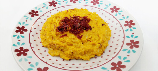 Brazilian traditional food, pumpkin rissoto with carne seca, beef jerky, dried beef, São Paulo, Brazil