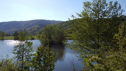 See, Natur, Gewässer, Grün, Bäume, Landschaft, Ruhe, Tal