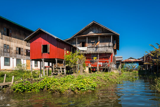 Stilt house at Lake Inle, Myanmar