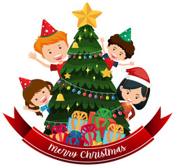 Isolated Merry Christmas banner