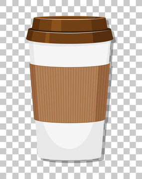 A paper coffee cup isolated on transparent background