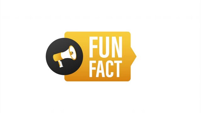 Yellow banner megaphone - Fun fact. stock illustration.