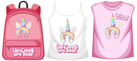 Set of costume with unicorn logo