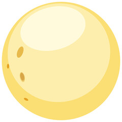 Simple yellow moon on white background