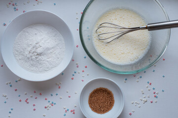 Funny bunny pancakes for Easter kids breakfast, step by step instruction, step 3