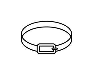 dog collar line icon, outline sign, linear symbol, vector, flat illustration