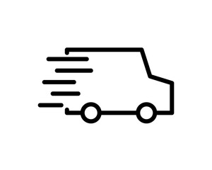 free delivery icon, shipping truck isolated on white background. vector illustration