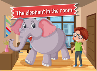 Idiom poster with The elephant in the room