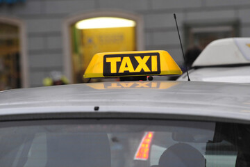 Taxi sign on the street